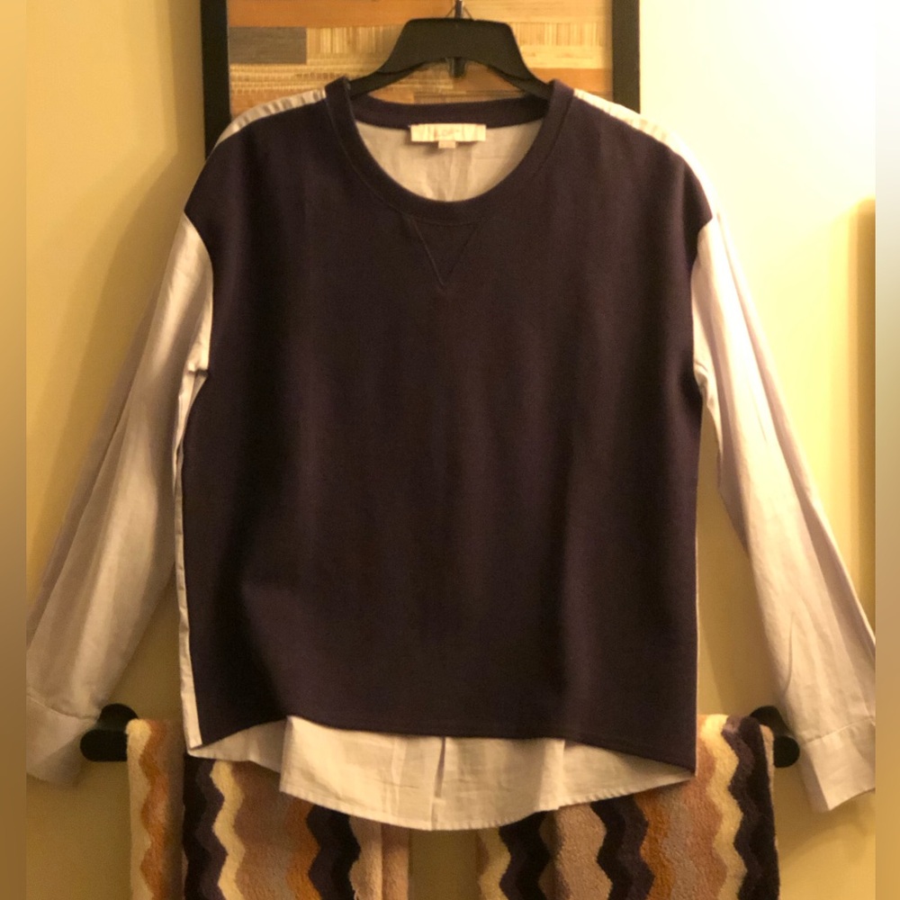 NWOT Loft Two tone Top S